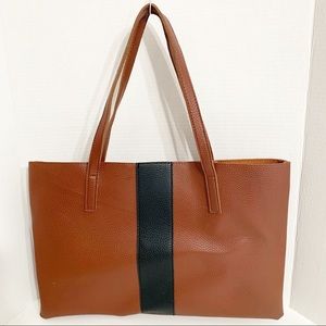 Vince Camuto Brown and Black Tote Bag